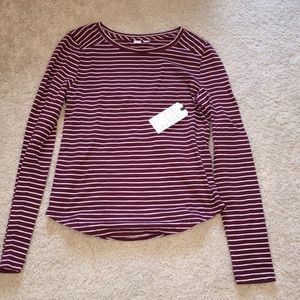 red and white stripped long sleeve